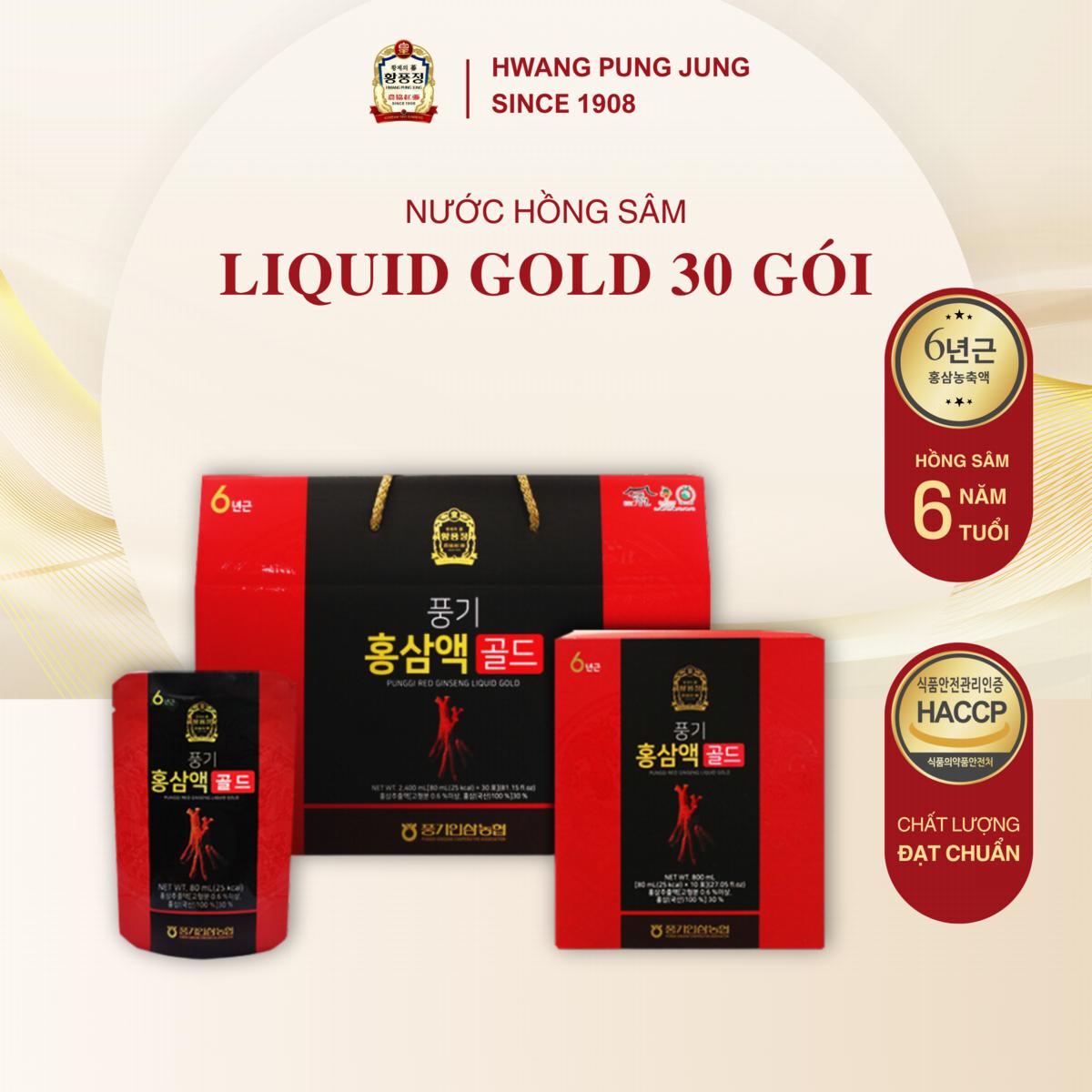 Nước hồng sâm Liquid gold 30 gói x 80ml
