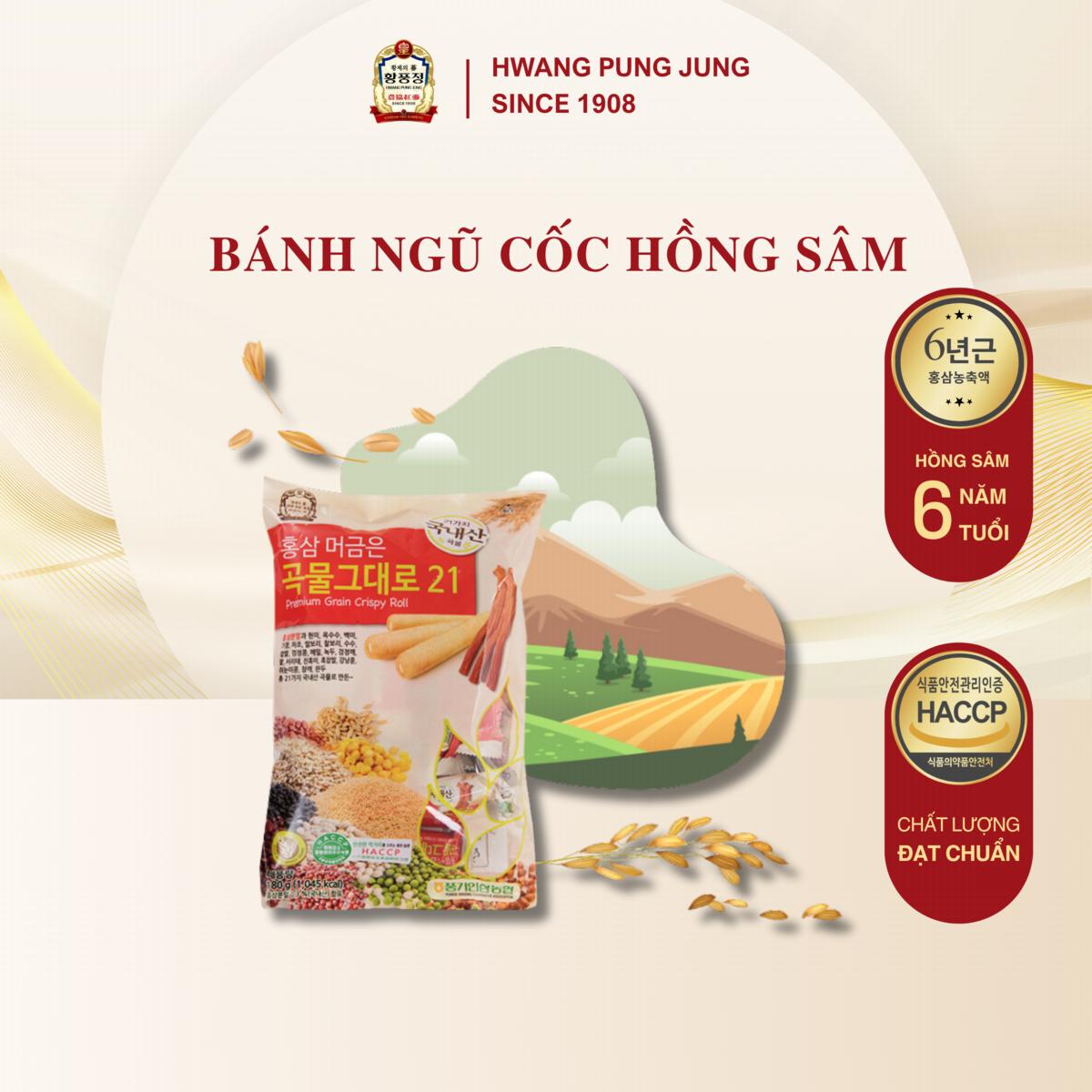 Bánh cuộn ngũ cốc hồng sâm 180g