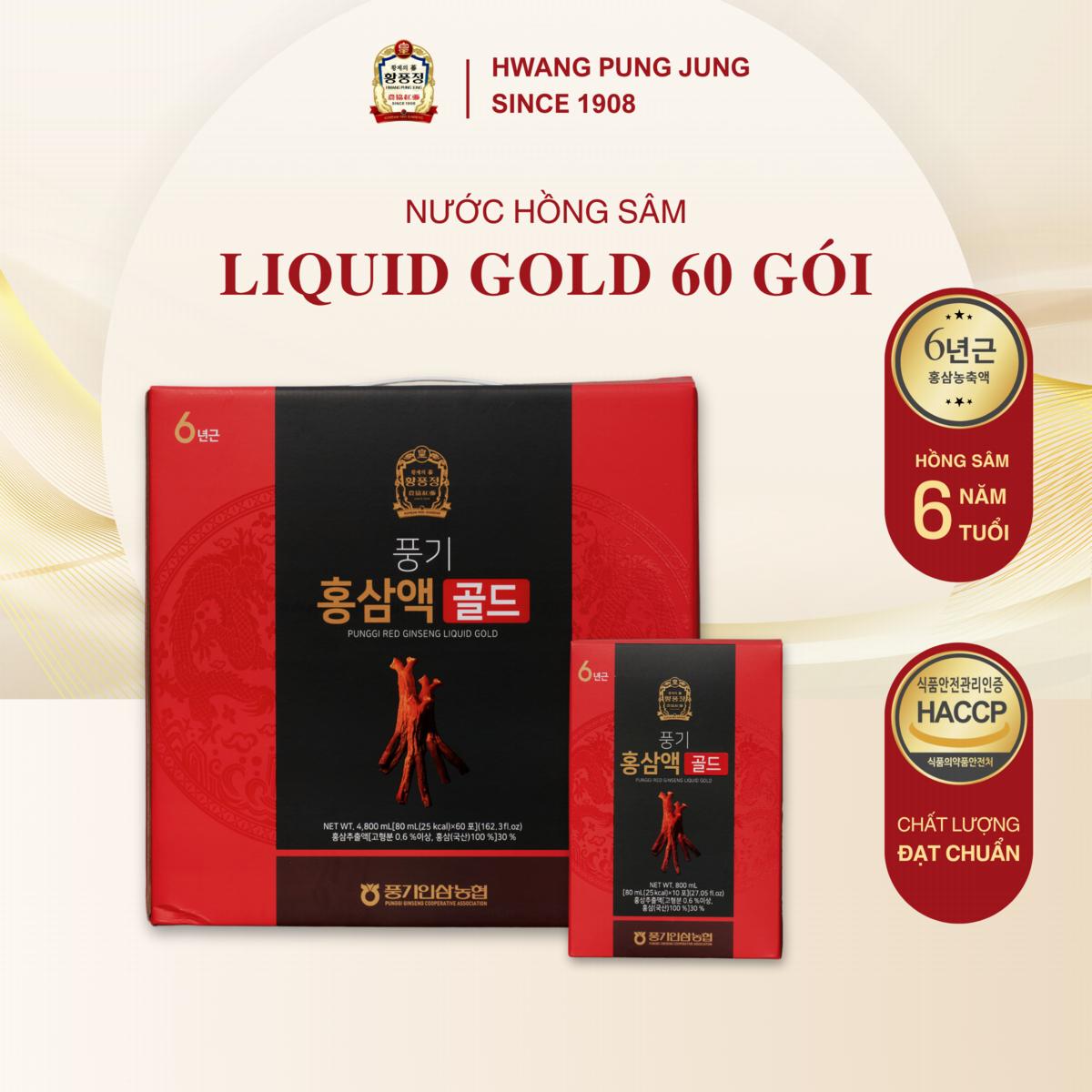 Nước hồng sâm Liquid gold 60 gói x 80ml